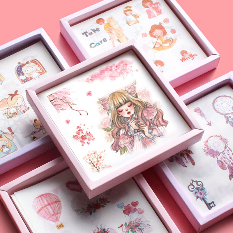 100张手账贴纸套装少女心可爱装饰手帐素材初学者大礼包ins风日系日记