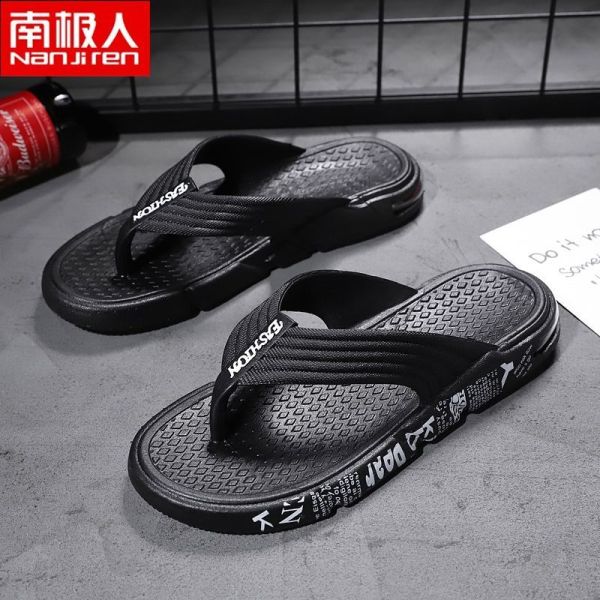 男士气垫拖鞋人字拖男夏潮个性防滑外穿青少年沙滩休闲凉拖 图片 3
