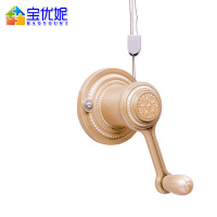 宝优妮阳台手摇晾衣架三杆式晾衣杆2米伸缩晒被架室内晒衣架(香槟金)