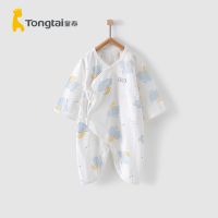 童泰夏季0-6月新生婴儿男女宝宝衣服纯棉系带蝴蝶蛤衣连体衣爬服