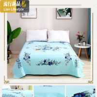 全棉床单纯棉加厚炕单怀旧国民上海老式老粗布床单单件单人宿舍三维工匠 200x230cm-1.5米床 国民湖蓝