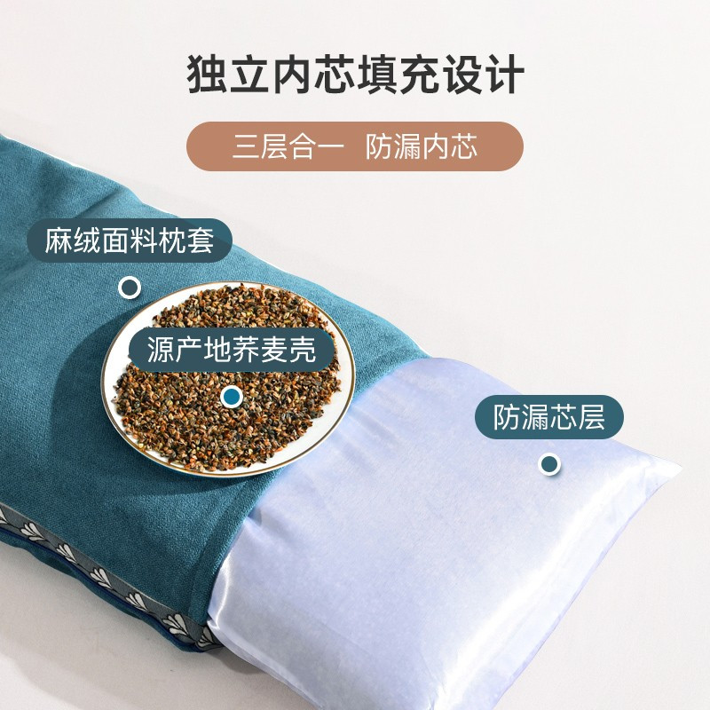 南极人 绒麻抑菌立体荞麦枕-浅绿 NJZT243 33*55cm 4斤 单位:个