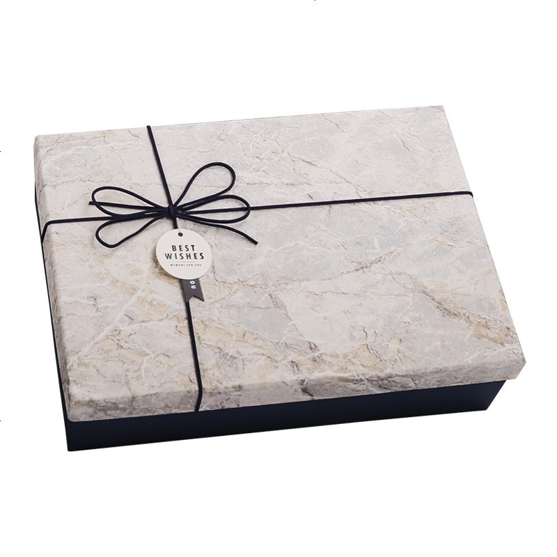长方形大号大理石轻奢高档毛衣鞋子围巾礼物包装盒生日送礼品盒子