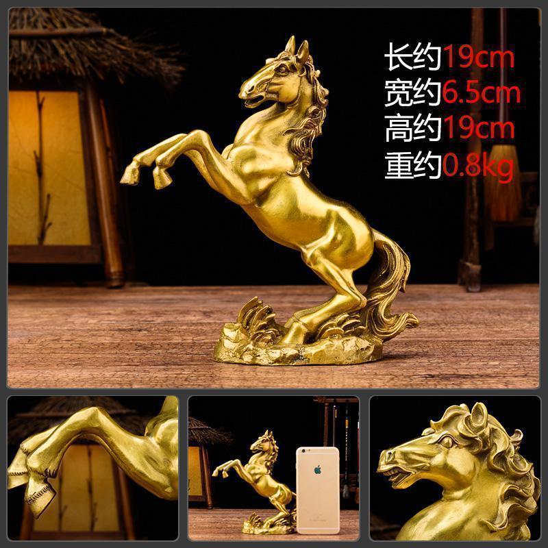 家柏饰(CORATED)铜马摆件铜 马摆件办公室跃马立马发财高清大图