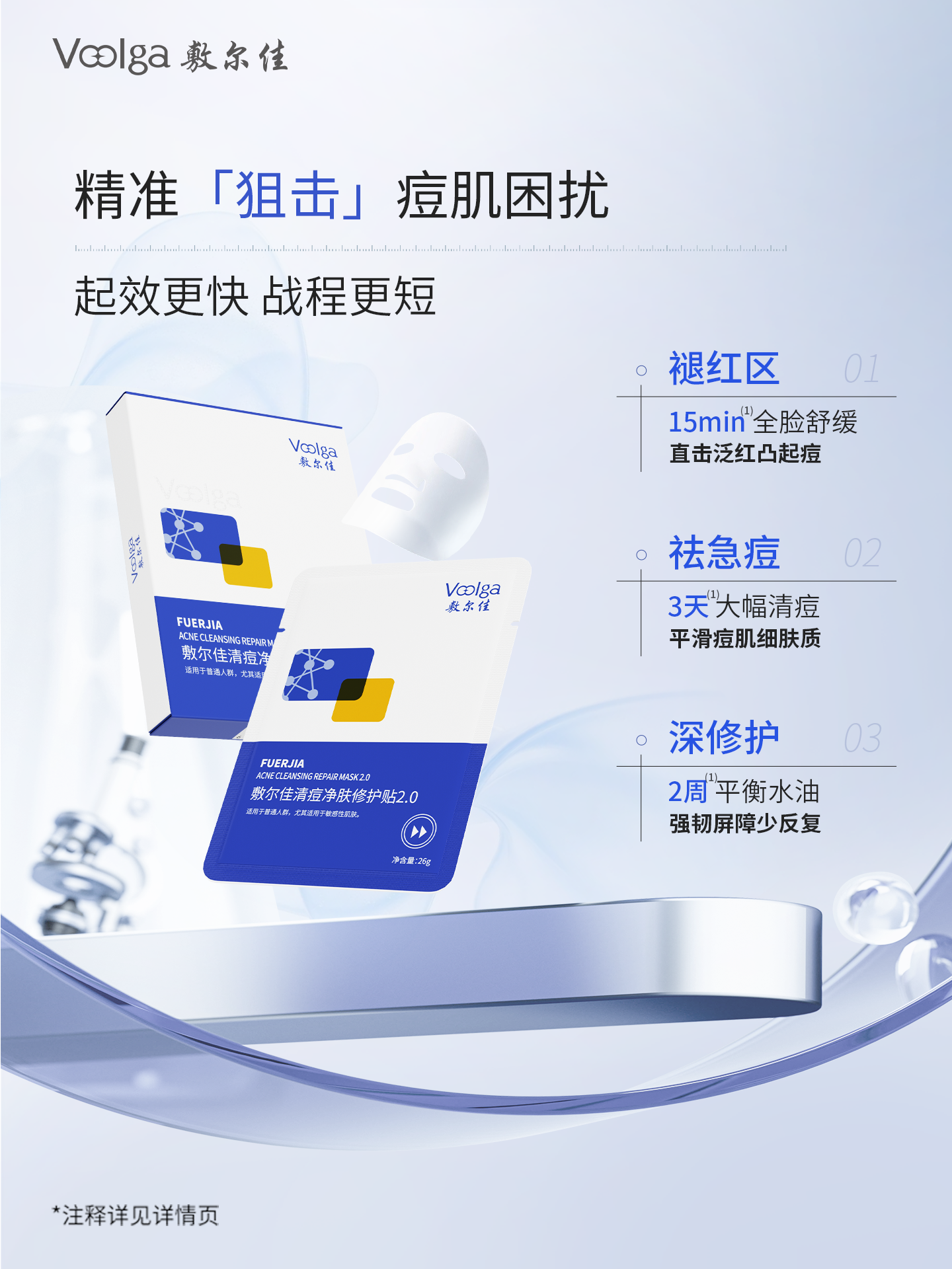 敷尔佳清痘净肤修护贴2.0 祛痘面膜痘肌控油补水高清大图