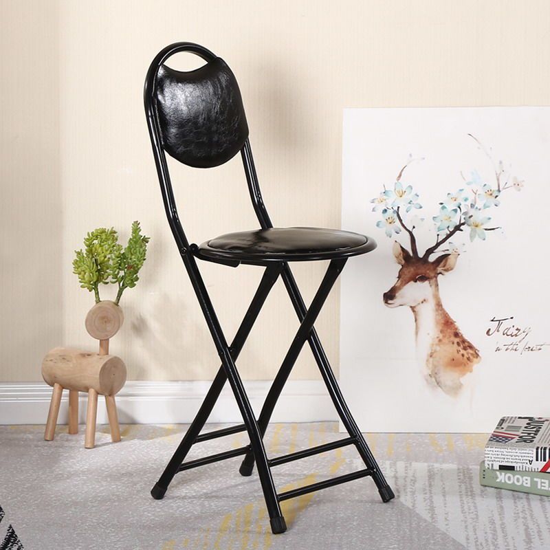 pu折叠凳子便携家用餐桌成人高凳圆凳简约现代创意时尚凳折叠椅子34