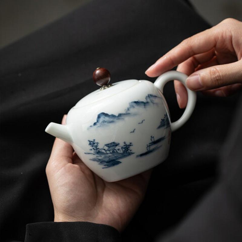 苏氏陶瓷(SUSHI CERAMICS) J0488 手绘远山茶壶 220ml ( 单位:盒)高清大图