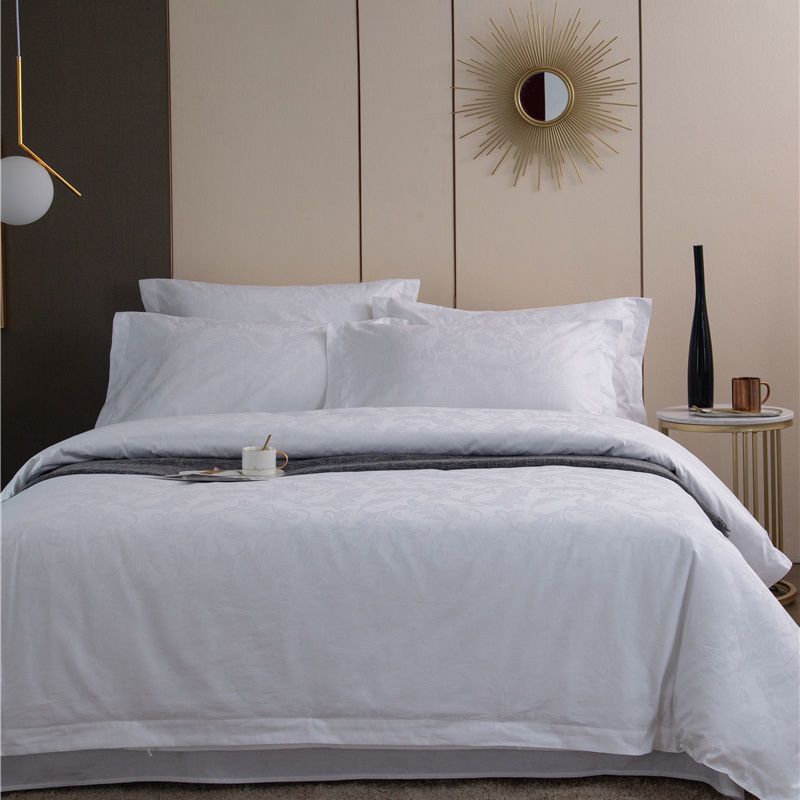 宾馆酒店床上用品全棉60支纯白色被套单件民宿纯棉被罩