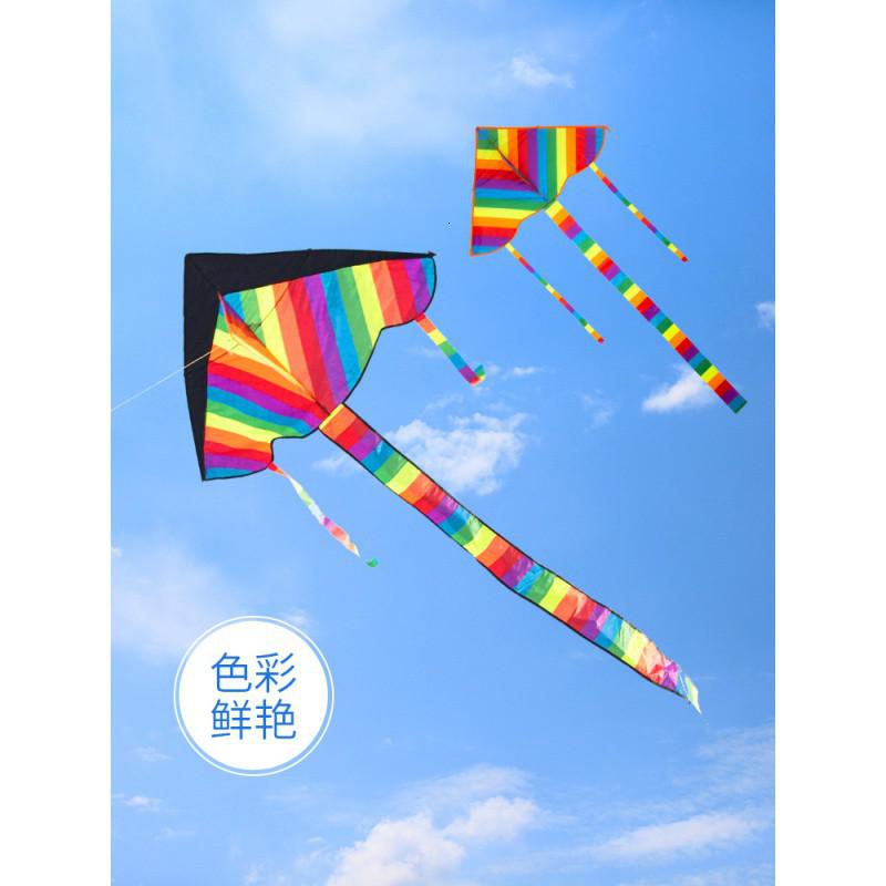 潍坊风筝 彩虹三角风筝 儿童 成型微风好飞 不飞包退创意 三维工匠 小彩虹+100米线板高清大图