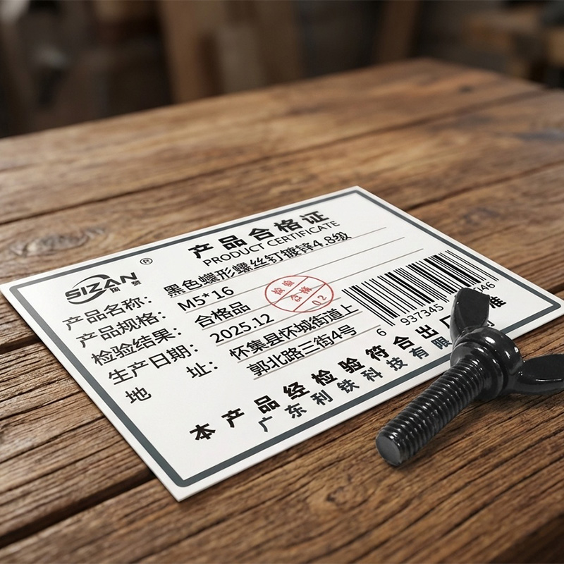 斯赞 黑色蝶形螺丝钉镀锌4.8级 M5*16 个高清大图