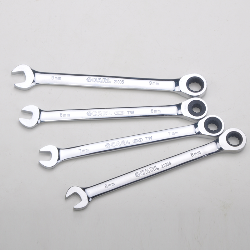 卡尔 航空级全抛光两用棘轮快扳高清大图