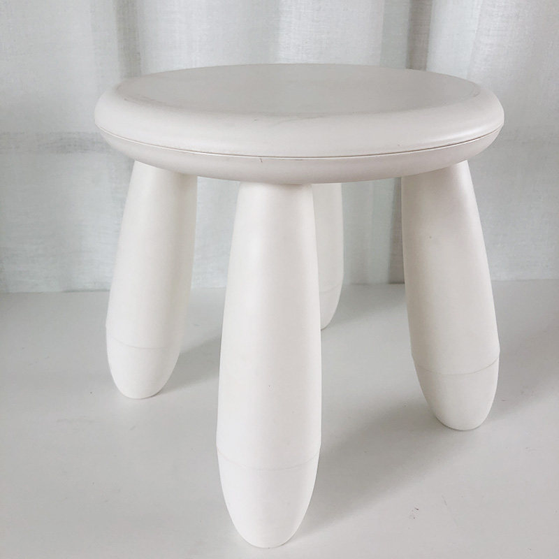 苏宁 金菲罗格 儿童圆凳宝宝垫脚凳换鞋凳子塑料彩色凳子 儿童圆凳 白色