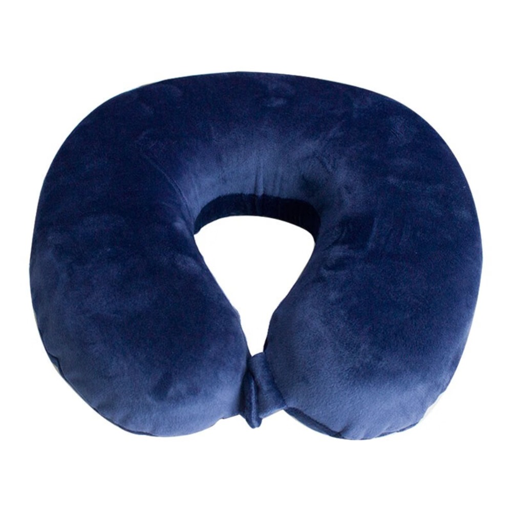 安巢家居(ANCHOW)U型枕头记忆棉护颈旅行枕午睡枕颈枕办公室头枕靠枕靠垫 U型枕AW10213/蓝色高清大图