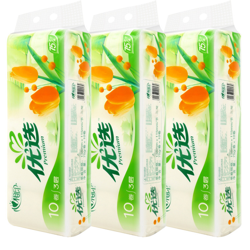 心相印卷纸优选系列无芯卫生纸巾75克厕纸家用特惠装30卷
