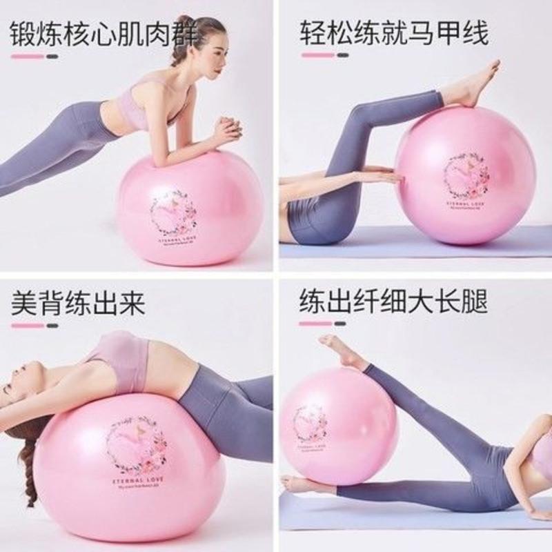 蓝色[送20cm普拉提球+打气泵+气 55cm(身高150-160cm) 健身球加厚防爆跳跳球成人羊角球65瑜伽球成人大