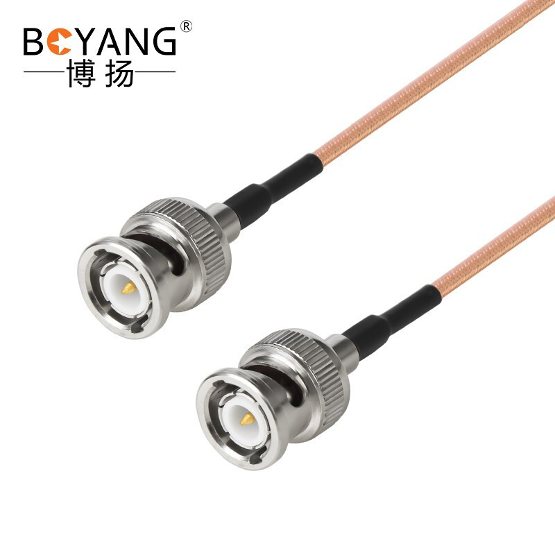 博扬BNC公-BNC公射频线50欧 高频RG316超柔镀银屏蔽SFF50-1.5高温线(0-3G) BY-316-BNC
