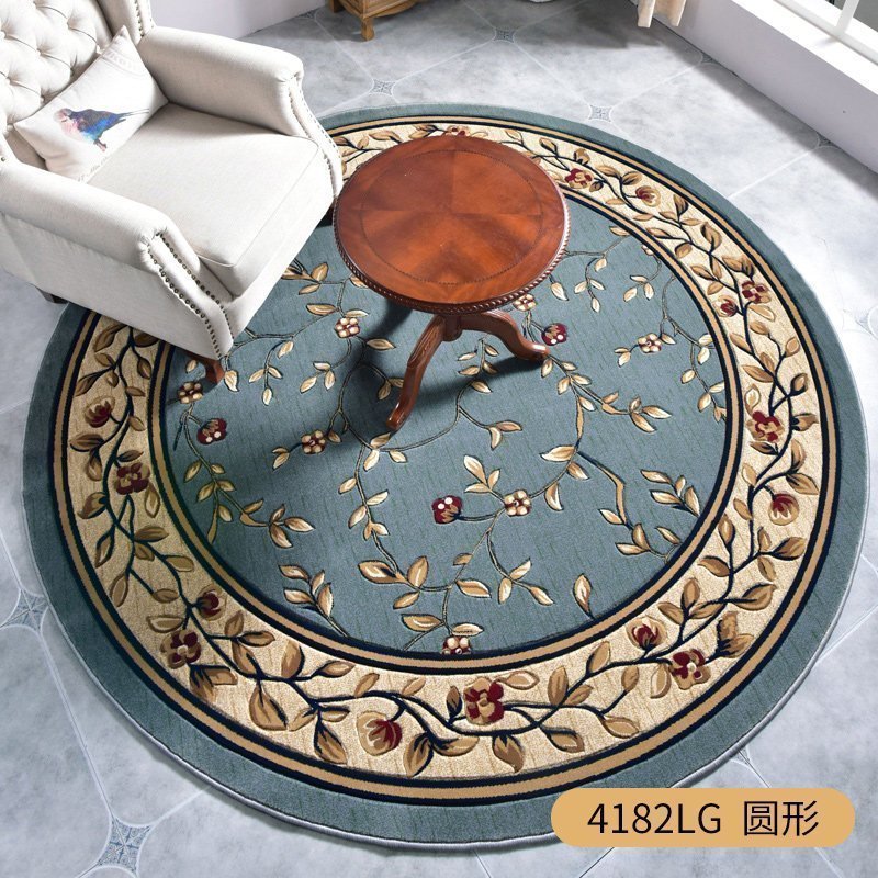 家柏饰(CORATED)美式地毯客厅卧室床边茶几衣帽间圆形钢琴地垫现代简约轻奢