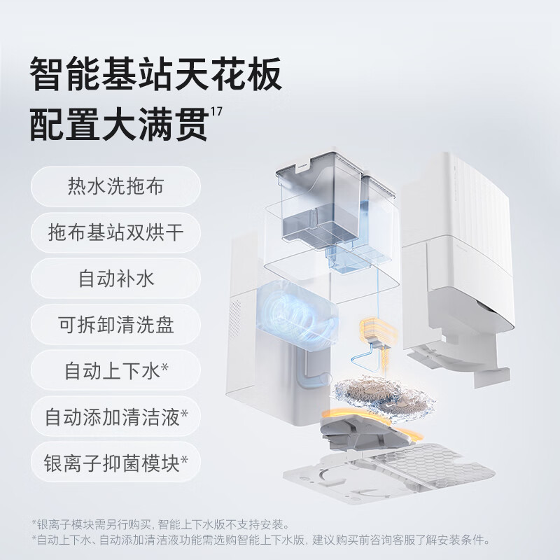 石头自清洁扫地机器人P10 Pro智能上下水套装 扫拖一体全自动家用扫地拖地吸尘三合一高清大图