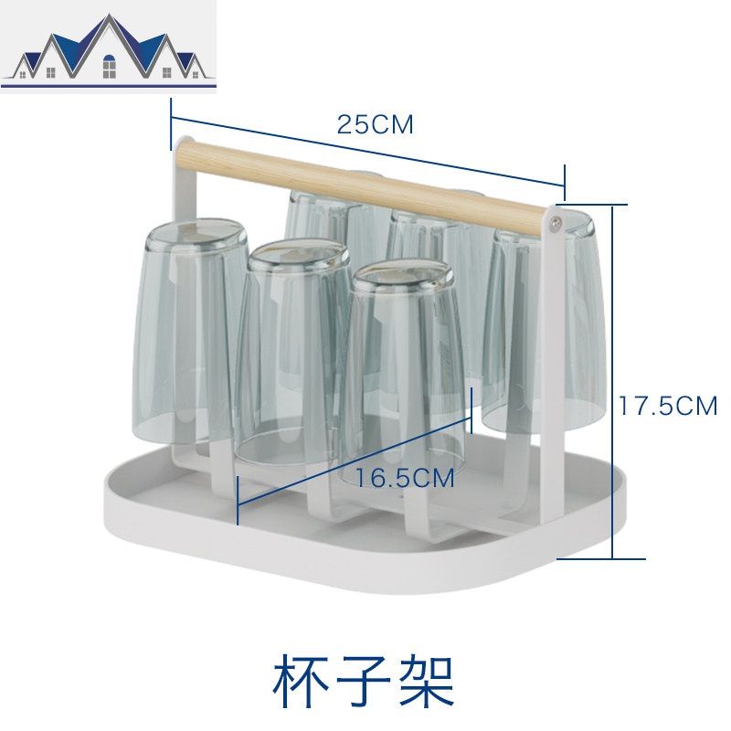 厨房置物架铁艺收纳筐刀架砧板架杯子架多功能碗盘收纳碗碟沥水架 三维工匠高清大图