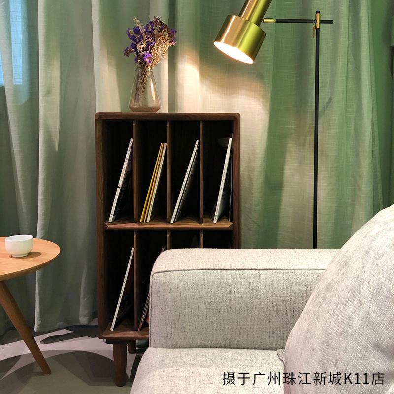 森美人家具 北欧简约小书柜 边柜榉木白橡 黑胡桃 实木杂志柜DG02高清大图
