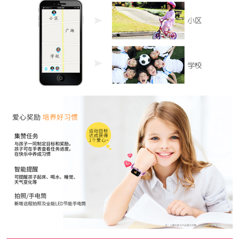 米狗(MEEE GOU)儿童手表W6 玫瑰红色