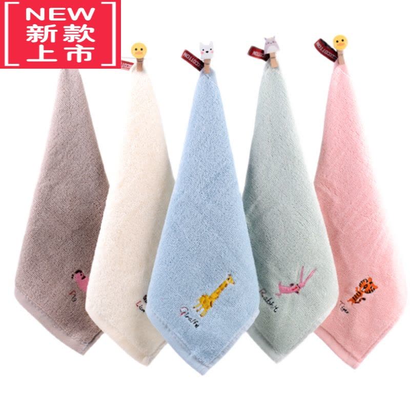 可莉允10条装 卡通小方巾儿童四方毛巾柔软带挂绳幼儿园宝宝擦手巾图片