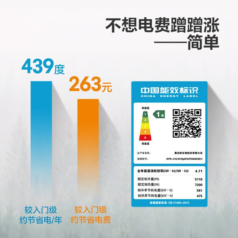 奥克斯(AUX)空调柜机2匹 新三级能效 变频冷暖 家用立式自动清洁客厅空调KFR-51LW/BpR3CPA1(B3)