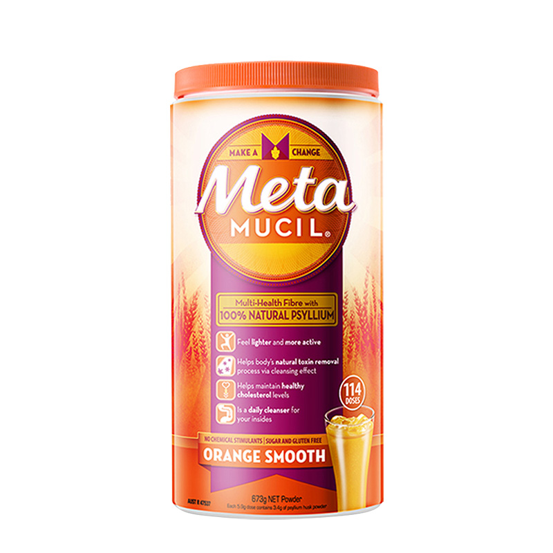 美达施 Metamucil 膳食纤维粉 114次量 673g 香橙味 1罐装 meta 纤维素 代酵素 代餐粉 美国