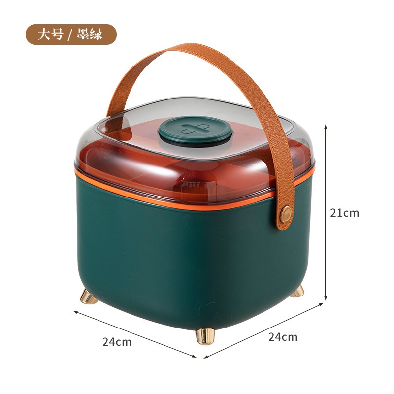 华普思急救药箱家用防疫小药箱旅行双层手提整理箱大容量药物收纳箱大号墨绿