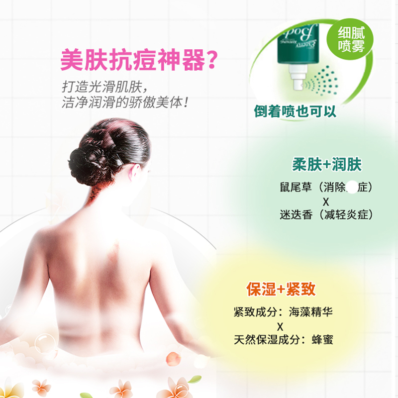 SANA莎娜美背喷雾 日本进口背部控油清爽身体润肤乳 300ml 美背喷雾控油抗痘淡印 两瓶装