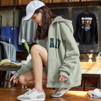 [2.5折价107元]唐狮外套女春季连帽开衫韩系学院风美式字母印花时尚休闲百搭潮