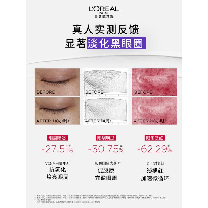 欧莱雅紫熨斗眼霜熊猫限量版30ml玻色因全脸淡化细纹保湿护肤品七夕礼物高清大图