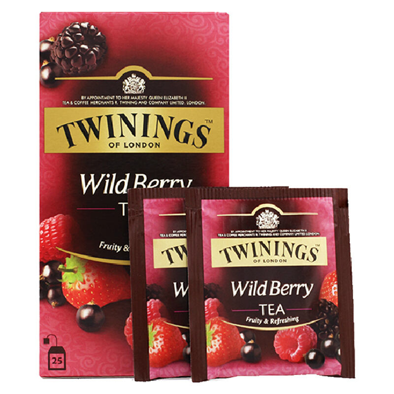 英国川宁(TWININGS) 波 兰进口茶叶袋泡茶包综合野莓果香红茶 25包*2g