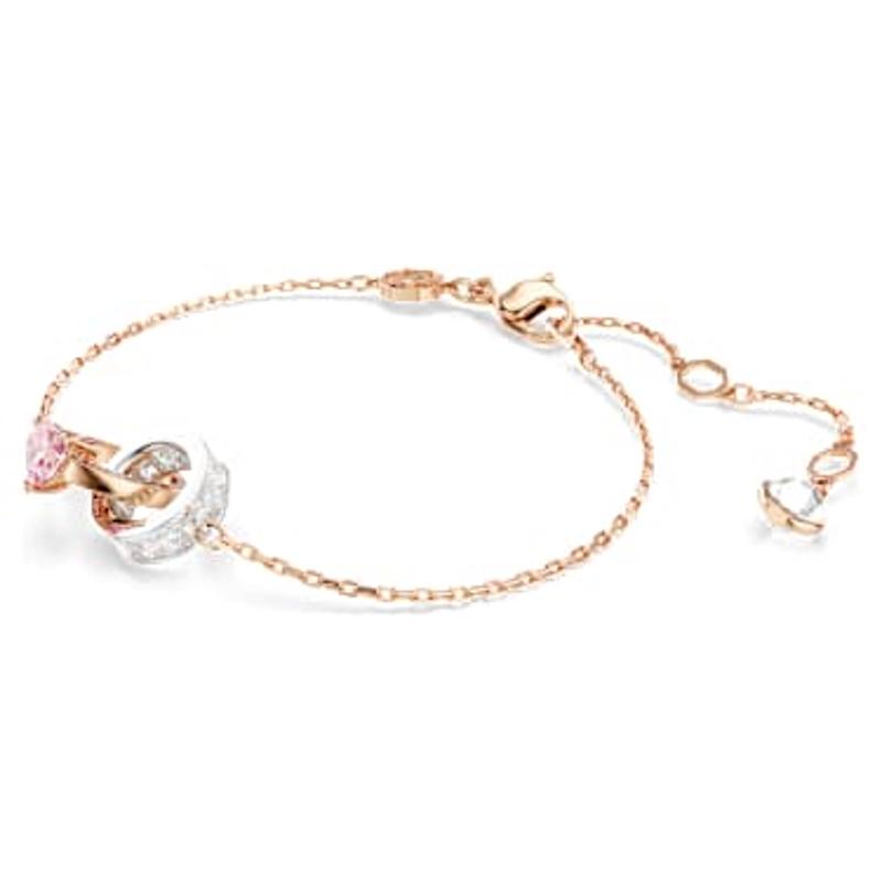 施华洛世奇(SWAROVSKI)女士浪漫心形水晶手链玫瑰金链条滑动扣时尚饰品送礼选择