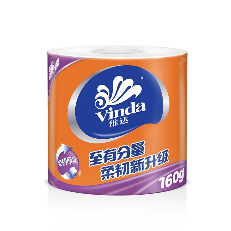 维达(Vinda) 卷纸 至有分量三层160g*10卷 有芯卷筒纸巾(新老包装交替发货)