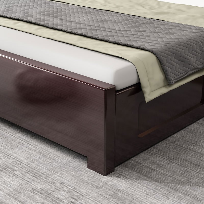 欧梵森 床 新中式橡胶木床实木床双人床1.