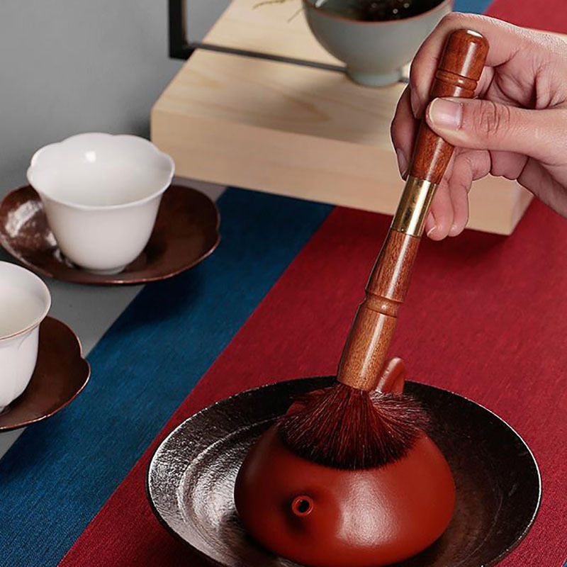 Atelier Tete 黑檀木花梨木双用茶刀养壶笔 普洱茶刀 茶具配件