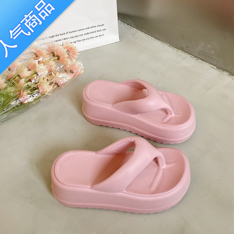SUNTEK韩版2023夏季新款夜店网红人字拖松糕厚底沙滩鞋夜场拖鞋时尚女鞋