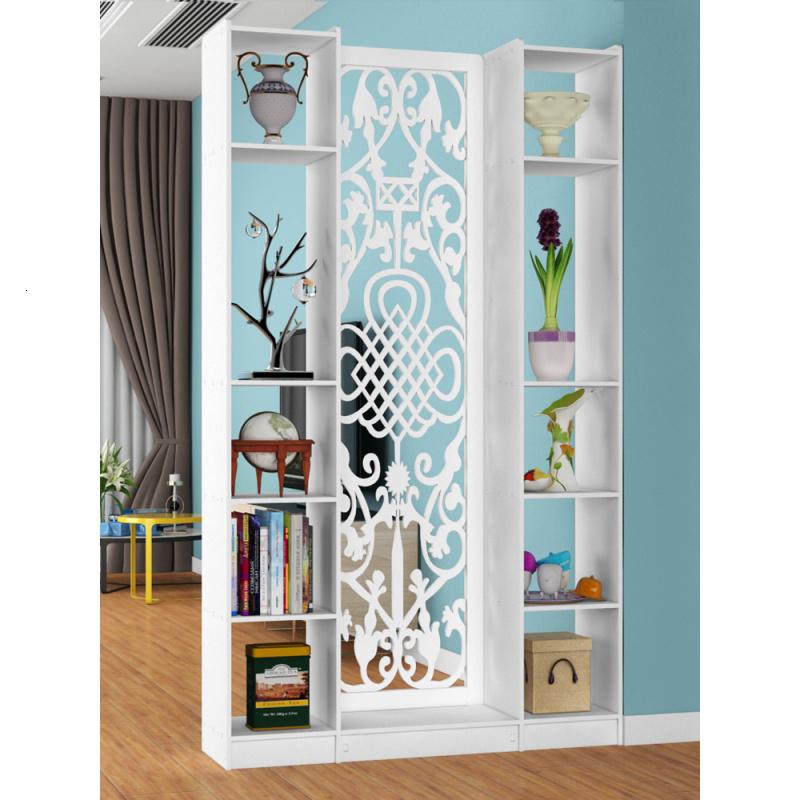 森美人屏风隔断客厅厅置物架现代简约装饰柜镂空花口隔断玄关柜高清大图