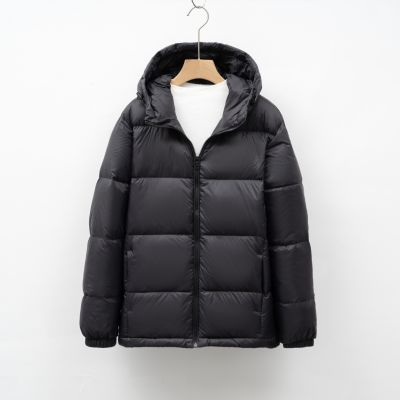 羽绒服新国标90绒女冬季连帽防风休闲百搭面包服防寒外 黑色 XXL