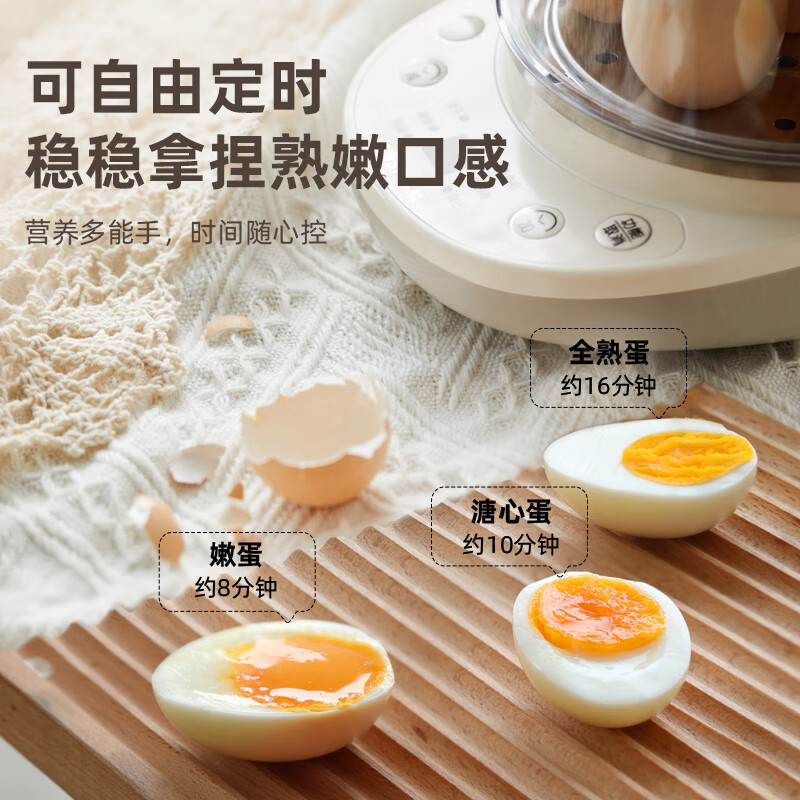 小熊(Bear)煮蛋器 双层多功能蒸蛋器 不锈钢早餐蒸锅 可预约定时自动断电安全蒸锅 ZDQ-C14Q8高清大图
