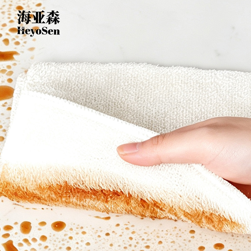 海亚森 M2012 竹纤维去油抹布27*30cm 3块/包 抹布(计价单位:包)白色高清大图