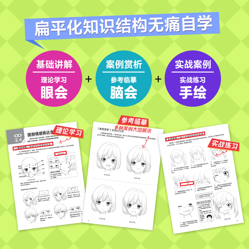 [正版]漫画自学全攻略 综合篇 赠7节案例视频 零基础自学漫画 案例临摹 实战案例 漫画教程书 动漫二次元人物临摹画册高清大图