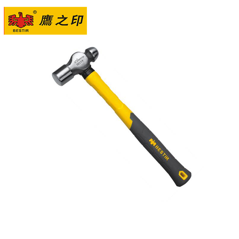 鹰之印八角锤纤维铁圆头羊角钳工榔头木工小铁锤锤子工具锤头 2P圆头锤02174