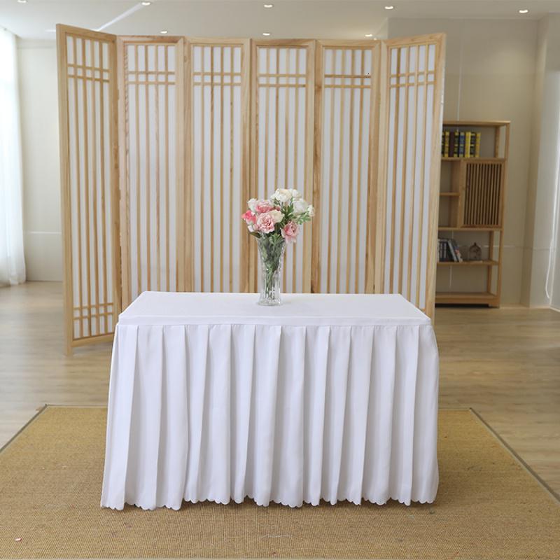 家柏饰corated定制酒店会议桌布长方形桌套签到台裙展会办公室桌罩