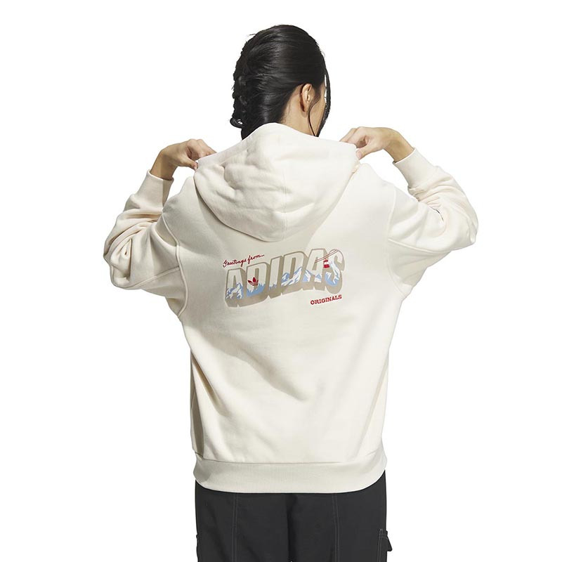 Adidas 阿迪达斯三叶草卫衣女装冬季新款连帽运动套头衫 IW9414