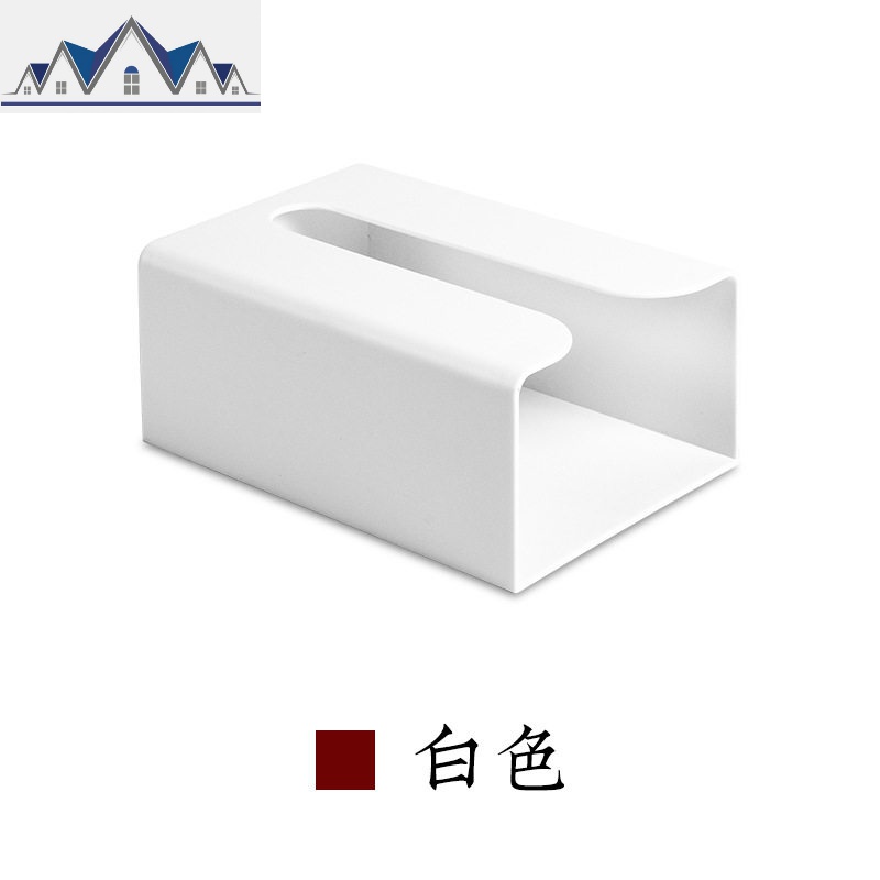 日式橱柜下挂式纸巾架厨房纸巾抽纸架免打孔铁艺纸巾盒收纳架_17_974 无痕贴式白色