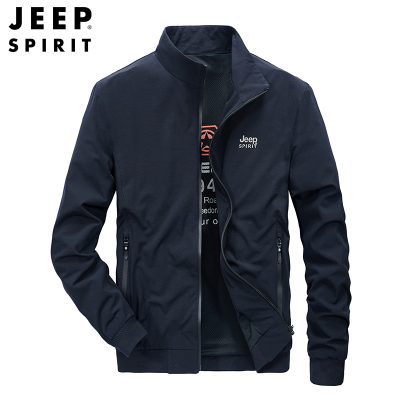 JEEP SPIRIT吉普男士夹克立领外套男上衣春秋中青年款商务休闲弹力速干防风开衫