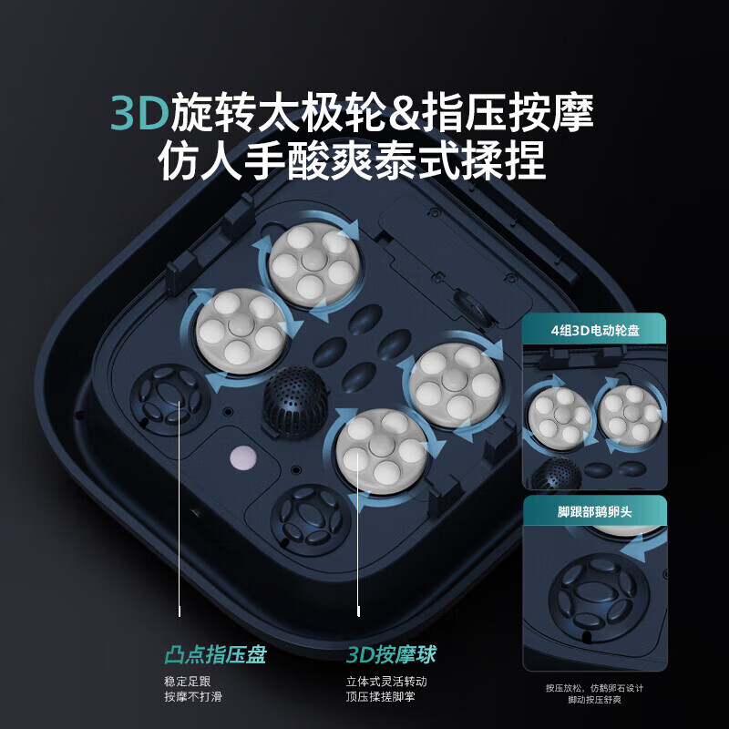 飞利浦(PHILIPS)泡脚桶按摩折叠足浴洗脚盆电动按摩恒温加热洗脚桶 5103F 蓝色高清大图