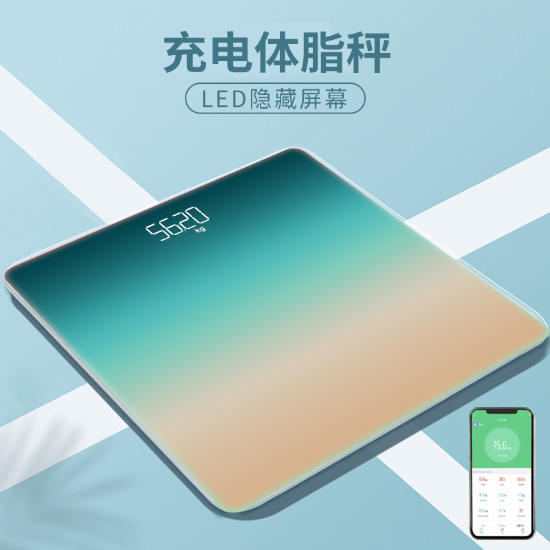 宏太宏太体脂称电子秤测试人体17项数据运动健身器材 电子体重称 智能感应开关机HT-04ES!